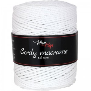 Cordy Macramé šňůra 2,5mm z recyklované bavlny 250g | Jimot