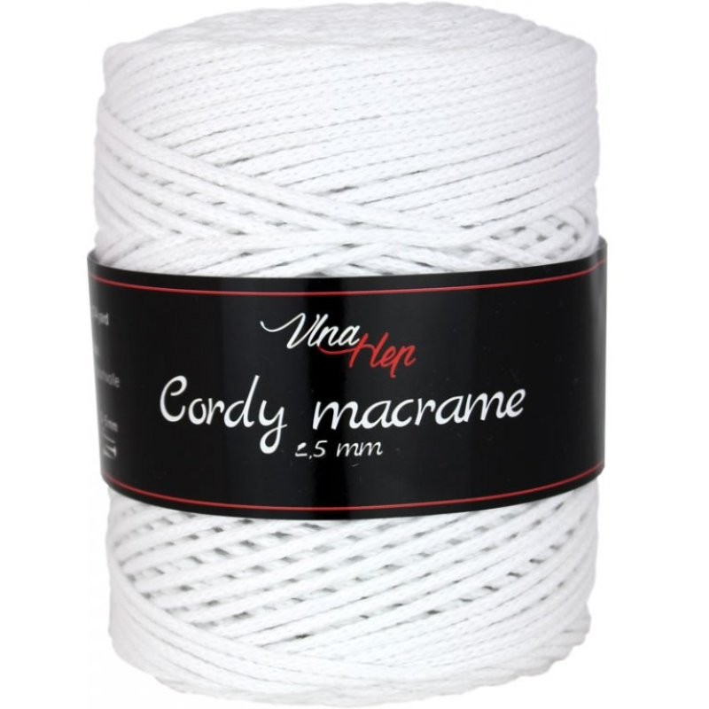 Cordy Makramee-Kordel 2,5mm aus recycelter Baumwolle 250g | Jimot