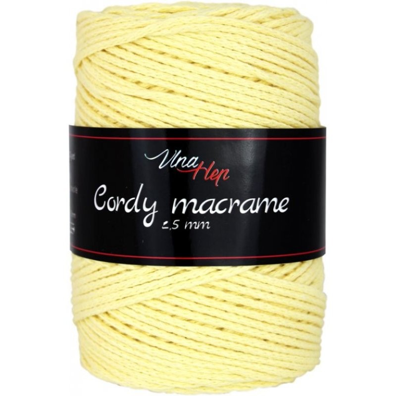 Cordy Macramé šňůra 2,5mm z recyklované bavlny 250g | Jimot