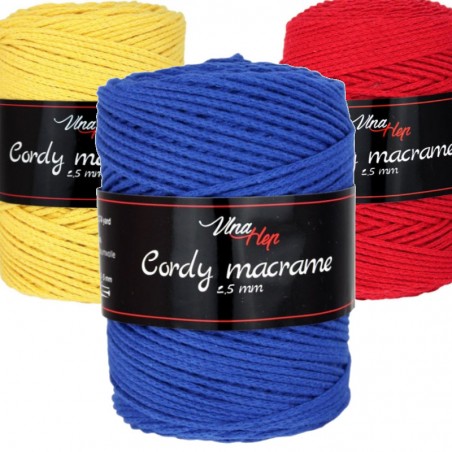 Cordy Macramé šňůra 2,5mm z recyklované bavlny 250g | Jimot