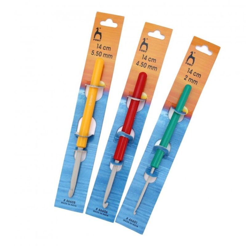 PONY 14cm Crochet Hook with Plastic Handle | Smooth Crocheting | Jimot