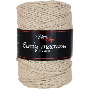 Cordy Macramé šňůra 2,5mm z recyklované bavlny 250g | Jimot
