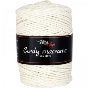 Cordy Macramé šňůra 2,5mm z recyklované bavlny 250g | Jimot