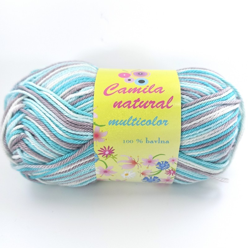 Jakościowa przędza bawełniana Camila multicolor 50g | Jimot.cz