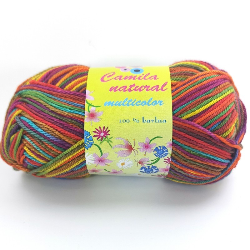 Jakościowa przędza bawełniana Camila multicolor 50g | Jimot.cz