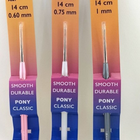 PONY Metal Crochet Hook with Plastic Handle 14 cm | Jimot