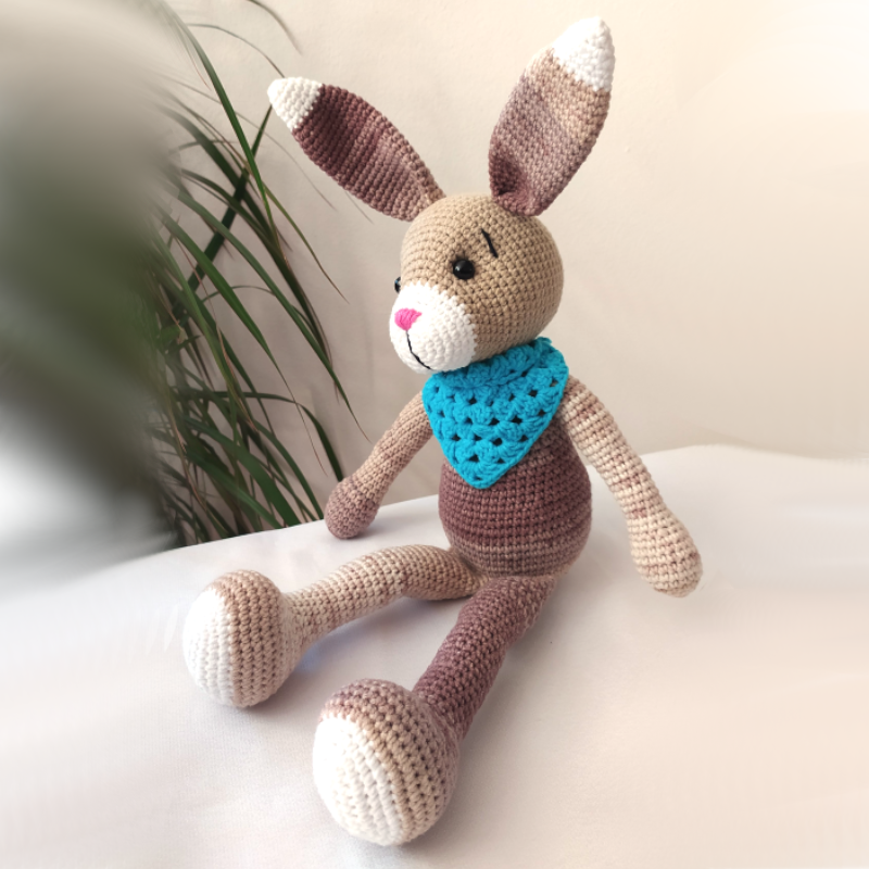 Crocheted Ferda the Rabbit: Craft Kit for DIY Lovers