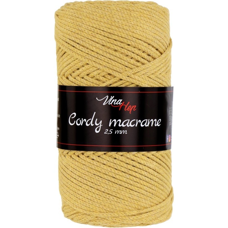 Cordy Macramé šňůra 2,5mm z recyklované bavlny 250g | Jimot