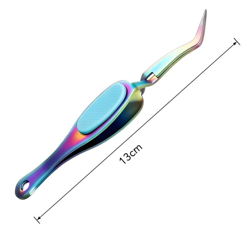Reverzní pinzeta duhová – samosvorná kovová pinzeta 130 mm